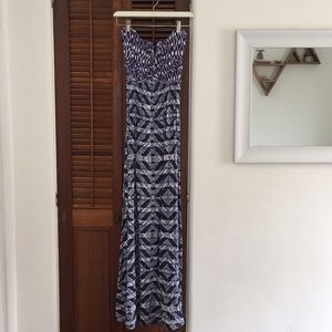 Guess Boho Strapless Ikat Maxi Dress